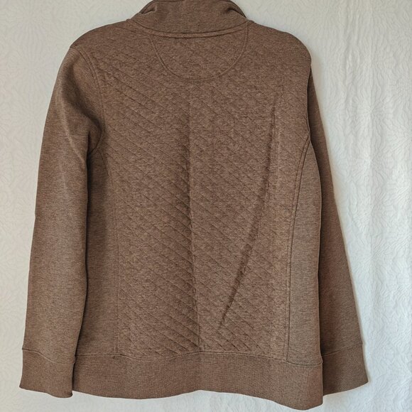 L.L.BEAN Quilted Quarter-Zip Pullover Sweatshirt Brown Women's Brown Size Large - Picture 12 of 12